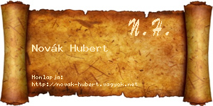 Novák Hubert névjegykártya